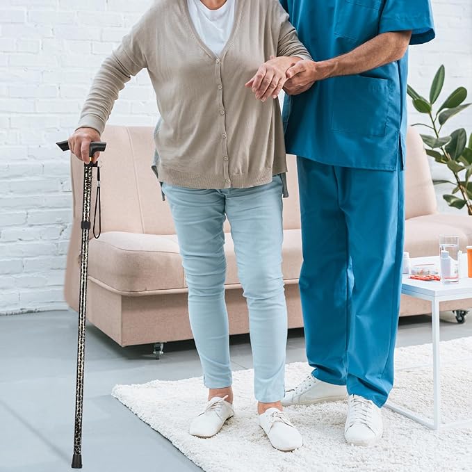 supregear Folding Cane, 5-Level Adjustable Height Walking Stick Lightweight Collapsible Portable Travel Cane with Wrist Strap and T Handle for Elderly Disabled Men Women