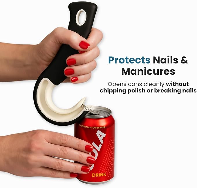 Easy Open Ring Pull Can Opener 3 Pack by Jokari. Durable Non Slip Rubber | Protecting Nails, Folks, Joint Pain or Arthritis, Easily open your tin cans, Great for kids and anyone with