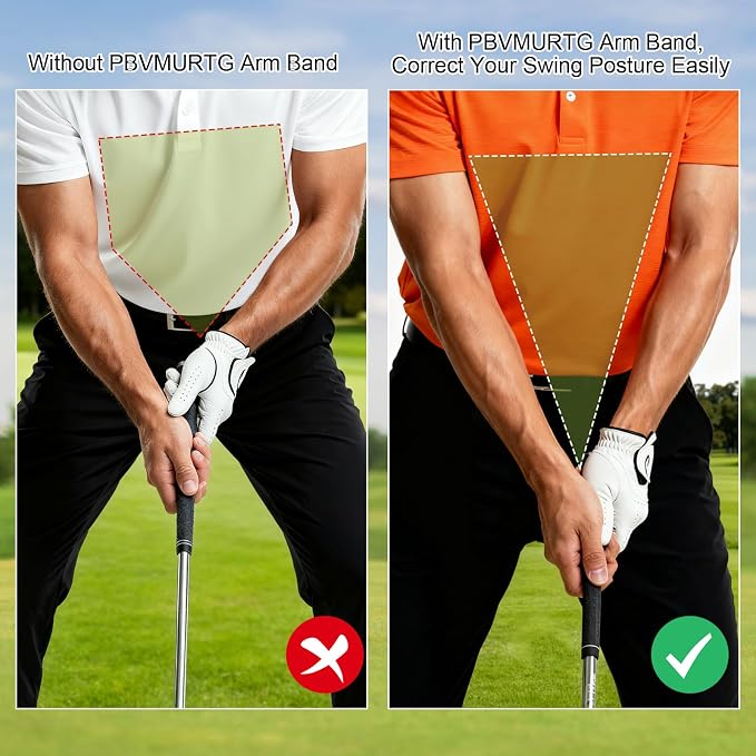 Golf Swing Training Aid with Instructions for use，Swing Correcting Arm Band Without unpleasant Smell，Golf Swing Band not Easily Sliding Down the arms. Swing Easy, Golf Arm Band Training Aid.