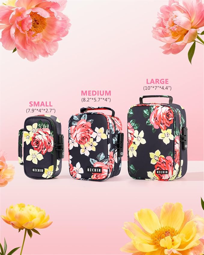 OZCHIN Smell Proof Bag with Combination Lock File Organizer Case Container Medicine Odorless Storage Lock Box Great Gift for Friend