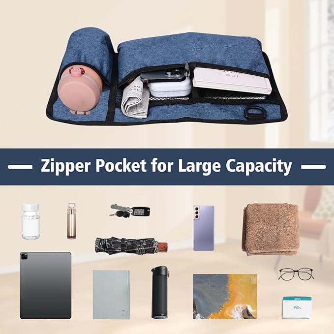 supregear Accessories Bag for Walker, Wheelchair, Rollator - Walker Basket Bag w/Cup Holder - Seniors Caddy Attachment Pouch, Water Resistant Large Capacity Carry Storage Carrier Tote