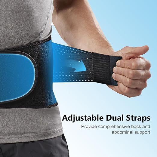 Comforband Copper-Infused Back Support Brace – Lightweight, Breathable Lumbar Belt with 6 Flexible Nylon Stays and Dual Adjustable Straps for Lower Back Pain Relief, Muscle Spasms, Strains, Arthritis, and Sciatica – Suitable for Men and Women (L/XL)