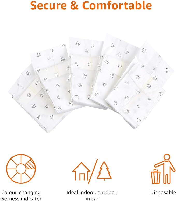 Amazon Basics Male Dog Diapers, Ultra Absorbent Disposable Wrap with Wetness Indicator, Secure Fit, Leakproof and Breathable, Large, 30 Count