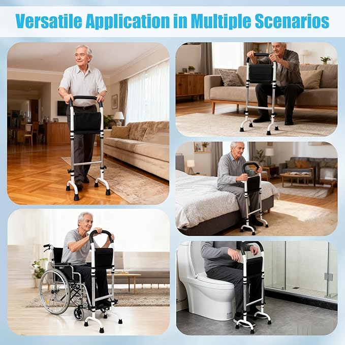Stand Assist(White)-Mobility Standing Aid Rail for Couch, Chair, Bedside, Toilet. Assistance Handle for People with Limited Mobility