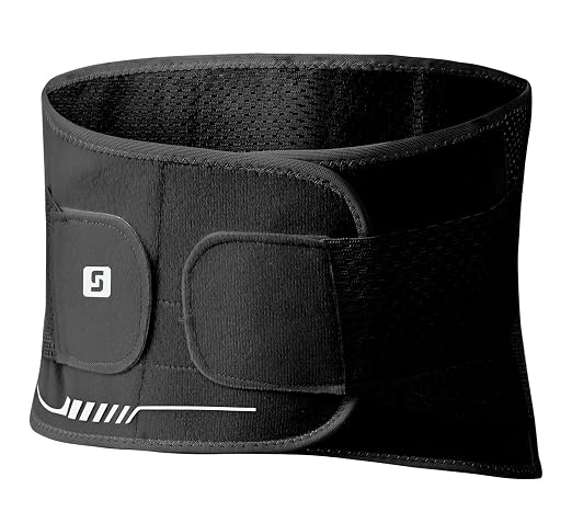 Lightweight Back Brace for Lower Back Pain Women Men, Lumbar Support Waist Support Brace for Women Lower Back Pain Relief Products, Hip Belt Waist Belt Sciatic Nerve Brace for Women Men (Black, Large)