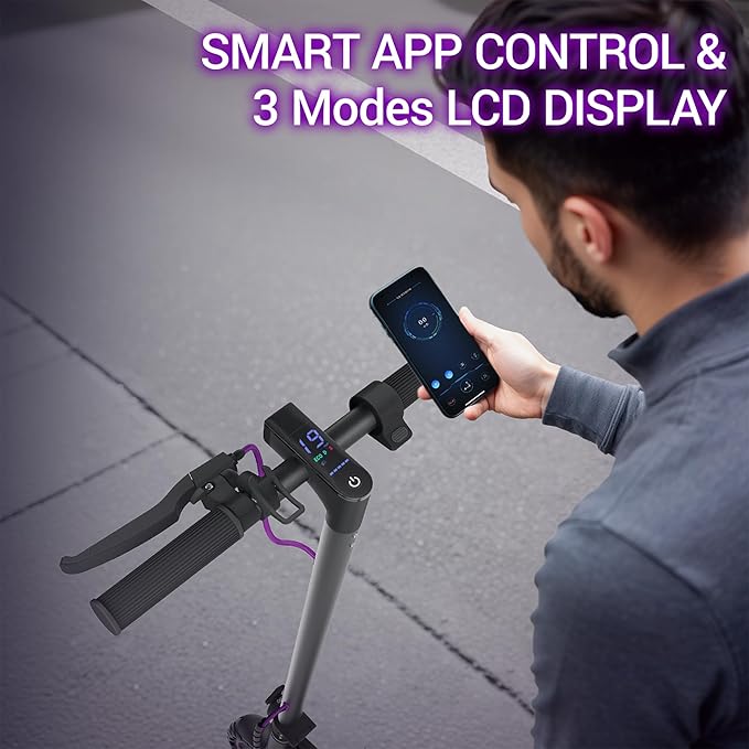 Electric Scooter for Adults, Folding E Scooter with 350W/500W Motor 16-24 Mph Top Speed, Max 15-60 Miles Long Range, 6.5''/8.5''/10''/14'' Solid Tires Commuting Scooters, Dual Brakes, APP