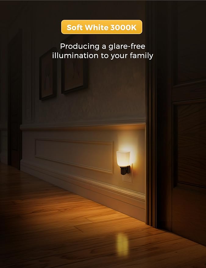 L LOHAS LED Night Lights Plug into Wall,[2 Pack] Dimmable Plug in Night Light,0-100LM Adjustable Brightness,Dusk to Dawn Sensor, 3000K Soft White, Boho Farmhouse Night Lights for Bedroom Bathroom
