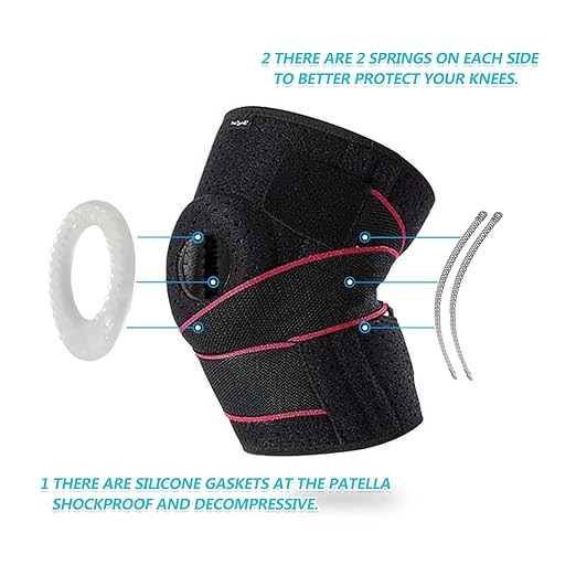 DOUFURT Knee Brace for Men & Women, Side Stabilizers & Patella Gel Pads | Plus Size Adjustable Knee Brace Support Relieves Meniscus Tears, Knee Pain, Arthritis, ACL/MCL Recovery, Daily Activities