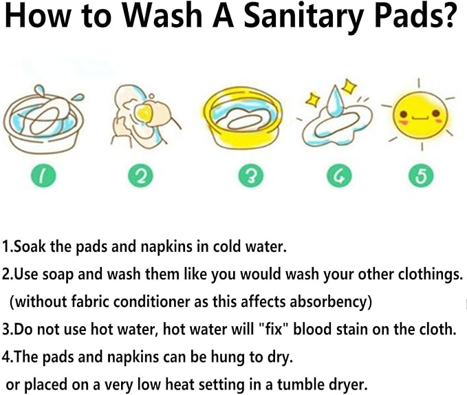 7pcs Pack Cloth Pads Including 1pc Mini Wet Bag +6pcs Bamboo Charcoal Cloth Reusable Menstrual Pads/Reusable Sanitary Pad/Mama Panty Liners (All Randomly Prints)