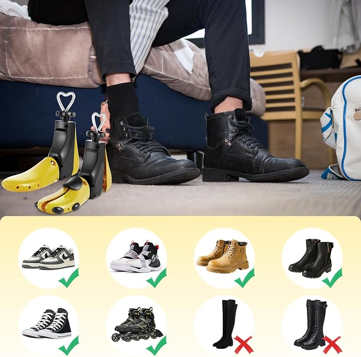 Shoe Stretcher Men, Women Leather Boot Stretcher for Wide Feets, Shoe Tree Adjustable Boot Widener Stretcher