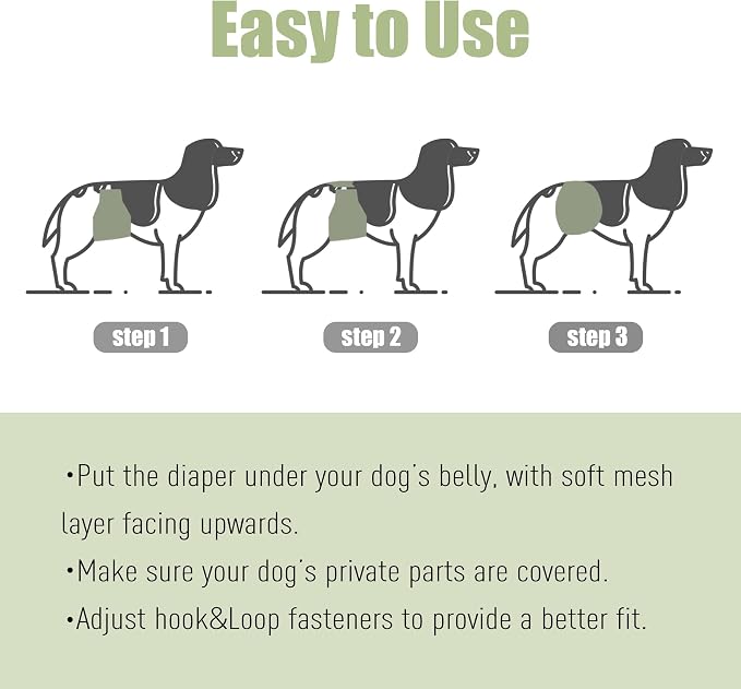 Wegreeco Washable Male Dog Diapers (Pack of 3) - Washable Male Dog Belly Wrap (Small)
