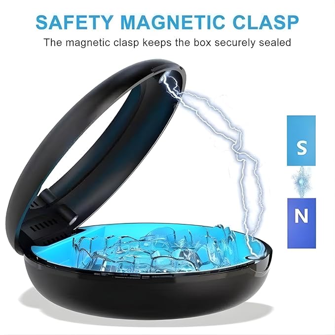 Portable UV Sanitizing Case, 360° Retainer Cleaner with UVC Light, Compact Travel Cleaning Case