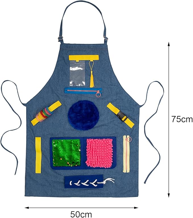 Dementia Products for Elderly,Fidget Apron,Fidget Blanket for Adults with Dementia,Games for People with Dementia,Alzheimers Activities,Autism Toys,Sensory Fidget Toys,Dementia Activities for Seniors