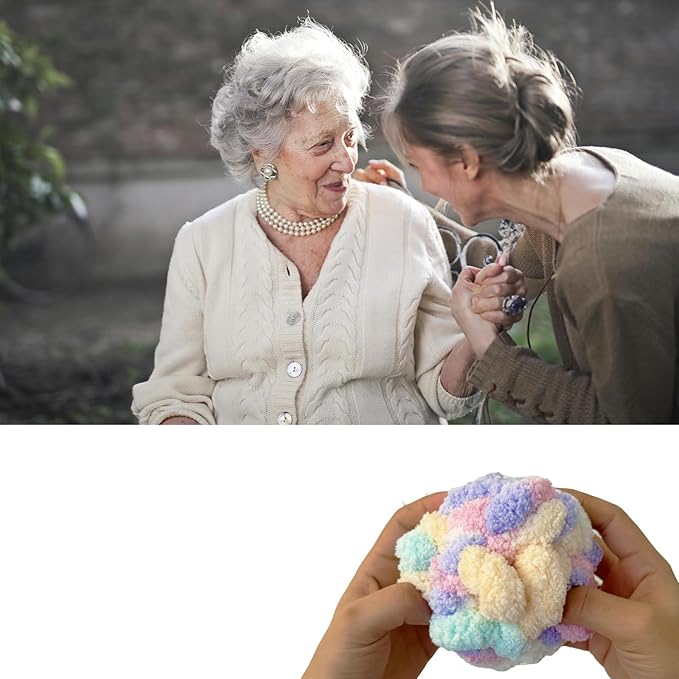 Fidget Ball for Alzheimer Dementia Patients Relief and Anxiety Relief Sensory for Autism Special Needs and Elderly Stretch and Squeeze Skin Pickers ADHD OCD (Marshmallow Color)