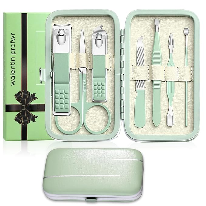 Manicure Set Nail Clipper Set Women Men Nail Clippers Kit Toenail Fingernail Cutters Personal Care Tools Manicure Pedicure with Travel Case Nail Grooming Kit Valentine's Day Gifts for Women Men