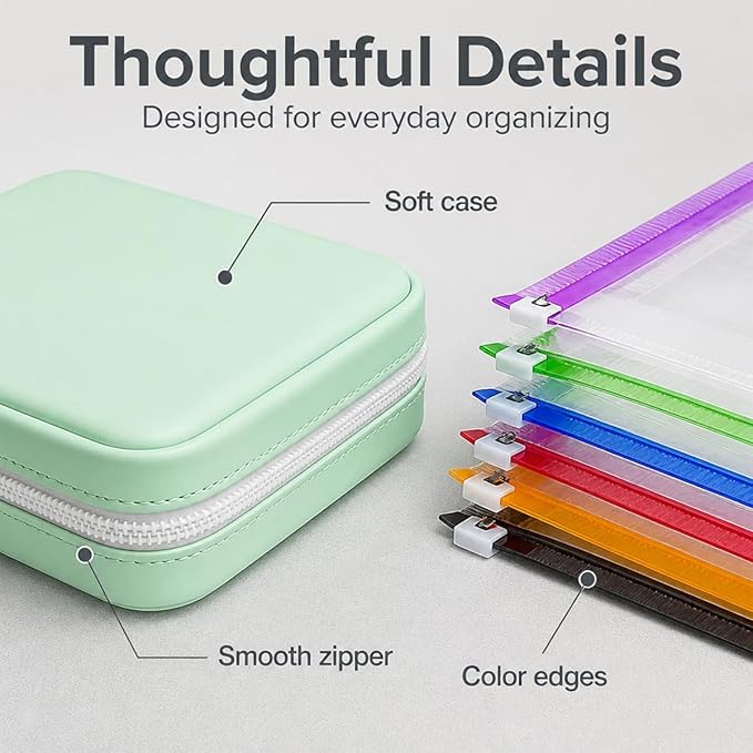 2026 Upgraded A8 Waterproof Pill Pouch Set, 14 Color-Coded Zippered Pouches, 2-Week Travel Medicine Organizer for Vitamins, Supplements, Prescriptions, Jewelry & Small Essentials