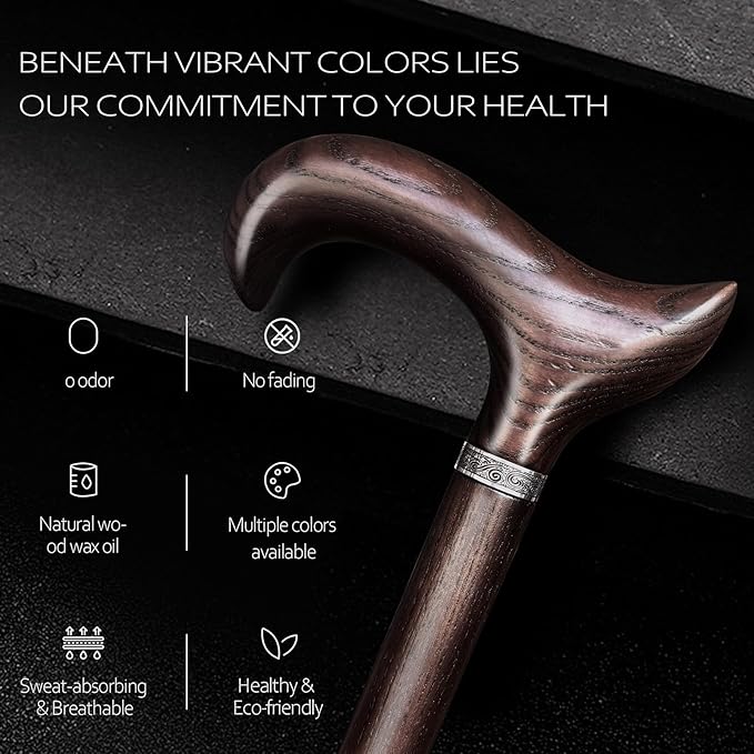 Walking Cane, Available in Multiple Inches Wooden Cane Support up to 500 Lbs, Suitable for Fancy Wooden Walking Cane for Men and Women with Extreme Demands