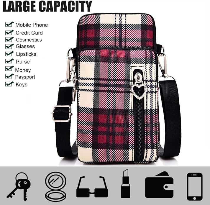 Small Crossbody Bag for Women - Mini Phone Purses with Crossbody Strap and Wallet - Nylon Arm Bag