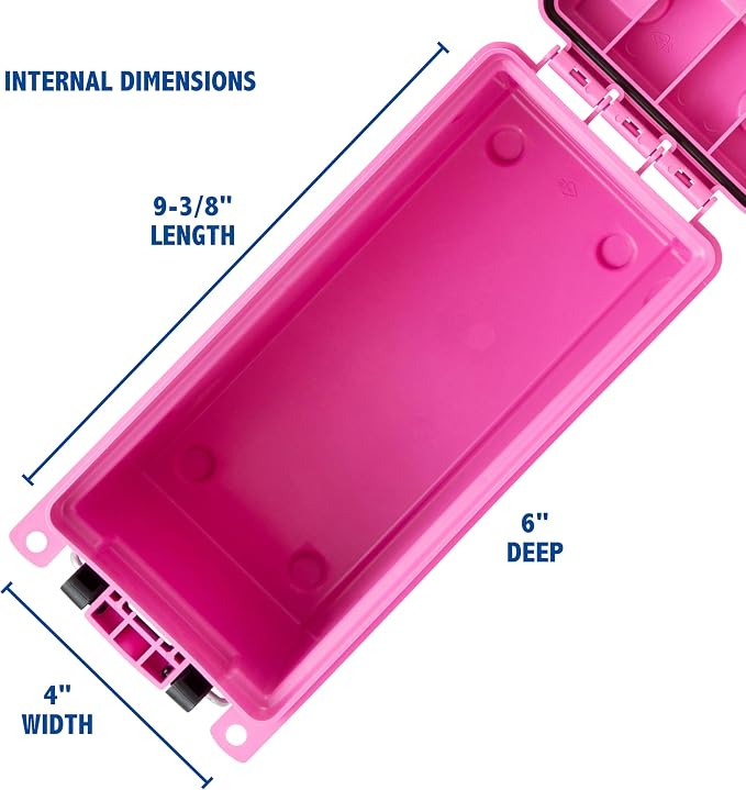 Sheffield Ammo Box Made in USA, Stackable Lockable Ammo Storage Box, Pink | Lockable Storage Box, Water and Dust Resistant Dry Box, Secures Hunting Gear, Gun Accessories, Supplies, and Bullets