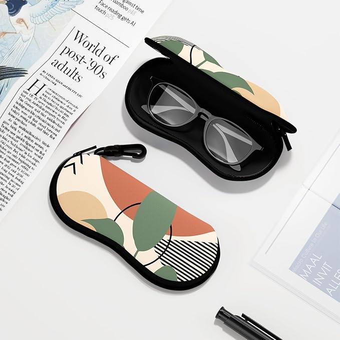Sunglasses Soft Case, Ultra Light Portable Neoprene Zipper Glasses Case for Men Women