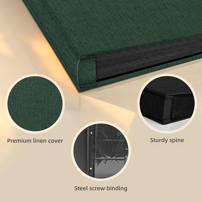Popotop Photo Album 4x6 1000 Pockets for Wedding Gifts,Linen Hardcover Picture Albums for Family Anniversary Baby Vacation Pictures