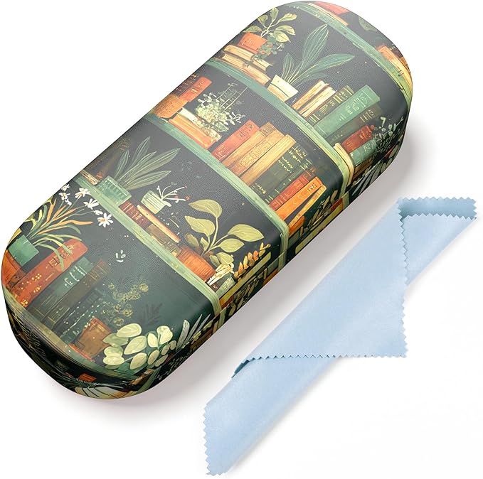 Hard Shell Leather Sunglasses Case,Classic Fashionable Cute Large Glasses Case for Women Men,Sunglass Eyeglasses