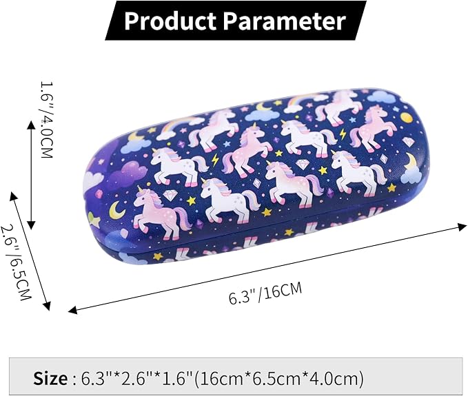 PERFECTSIGHT Hard Shell Eyeglasses Case, Kawaii Protective Glasses Case for Kids, Cute Eyeglass Case for Women Men Girls