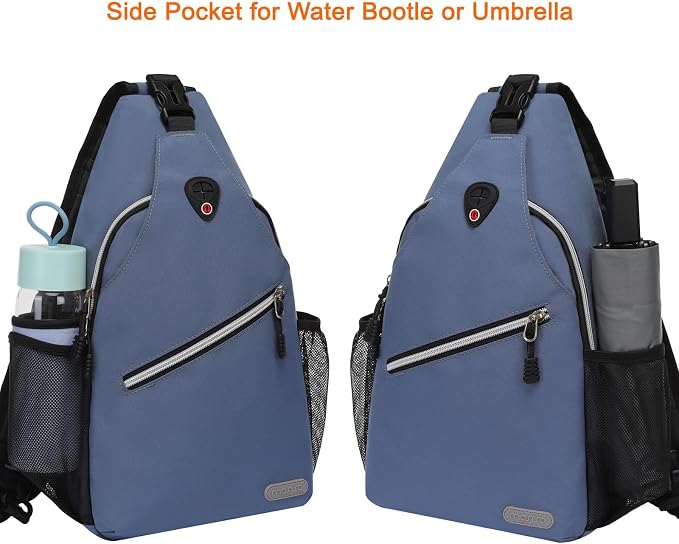 MOSISO Small Sling Bag for Men, Crossbody Shoulder Chest Daypack Bag | Sling Backpack for Casual Travel Hiking