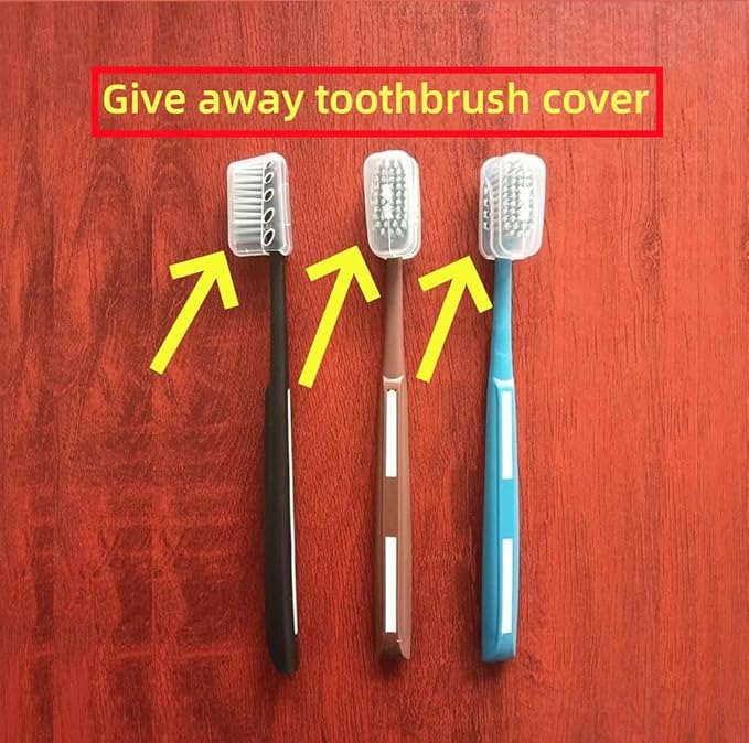 Adult Manual Hard-bristled Toothbrush with Cover, Wide Head Medium Size,for Cleaning Smoke Stain, Tartar, Coffee Stain, Tea Stain.【Hard Bristle Blue toothbrushes,5 Count (Pack of 1)】