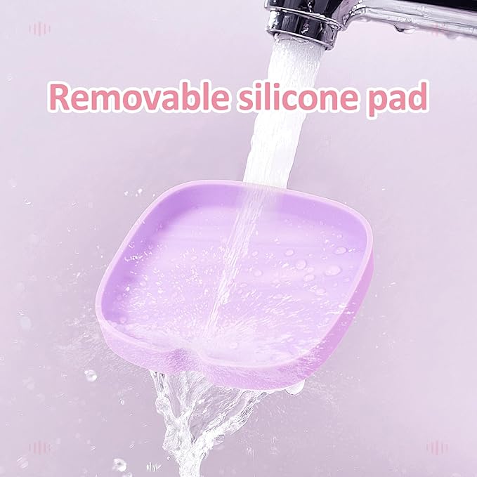2 Pack Retainer Case Slim Aligner Case with Vent Holes Removable Inner Tray Silicone for Easy Cleaning (2Pack Pink Purple)