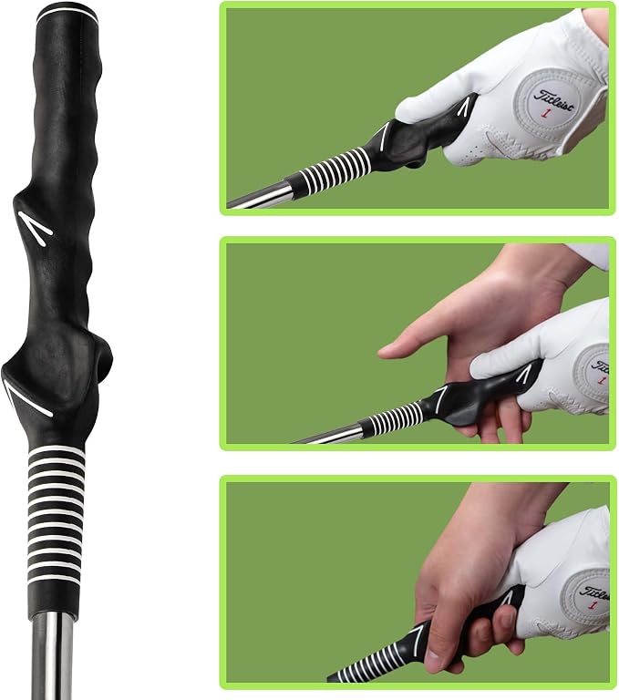 Retractable Golf Swing Training Aid, Golf Grip Trainer & Golf Swing Trainer for Warm-up, Right-Handed Golf Club for Indoor Practice, Golf Accessories - Strength & Tempo Training for Chipping Hitting