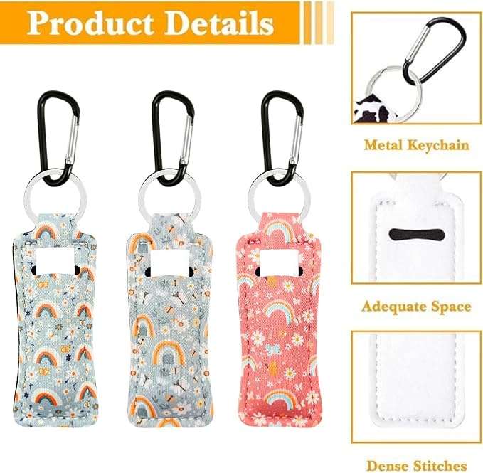 Chapstick Holder Key Chain Lipstick Holder Lip Balm Holder Keychain | Stocking Stuffers Gift, Compatible with Chapstick, Lip Balm and Lipstick, Bag Charm Accessories, Gifts for Women Friend
