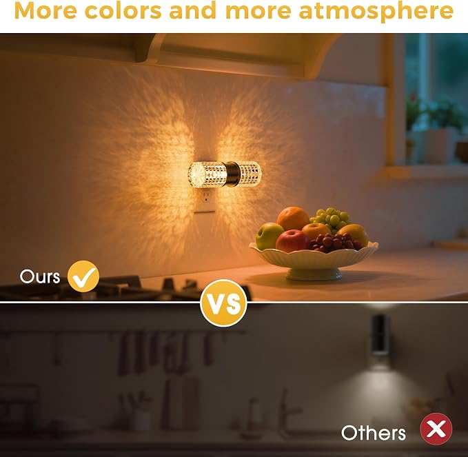 L LOHAS LED Night Light, 10-Color Change RGB Night Lights Plug into Wall | 2 Pack 10/50/100LM Adjustable Automatic Nightlights Pulg in with Dusk to Dawn Sensor for Room Bathroom Hallway