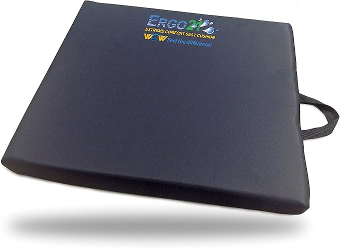 ERGO21 Mesh Office Chair Cushion - LiquiCell Membranes Reduce Pressure on Sit Bones, Non Slip Soft Seat Cushion Suitable for Aeron Chair, Recliners, Sofa