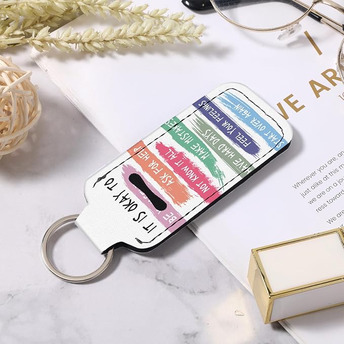 Chapstick Holder Keychain Lip Balm Holder with Clip