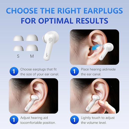 WONDERSKY Hearing Aids for Seniors with Digital Display Charging Case 16-Channel Noise Cancelling Rechargeable Hearing Amplifiers 5 Volume Clear Sound