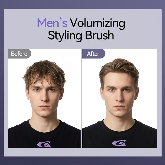 Hair Brush for Men, Detangling & Styling Hairbrush with Flex Cushion Base | Ball-Tipped Bristles, For Wet/Dry Use, Scalp Massage Function, Mens Detangler Brushes for Fine/Thin/Short/Thick Hair, Gray