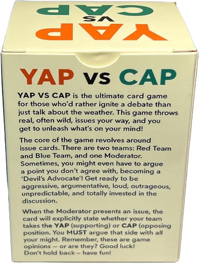 The Party Game of Yappin & Cappin - Fun Social Party Game for Gatherings with Bold Opinions and Wild Debates