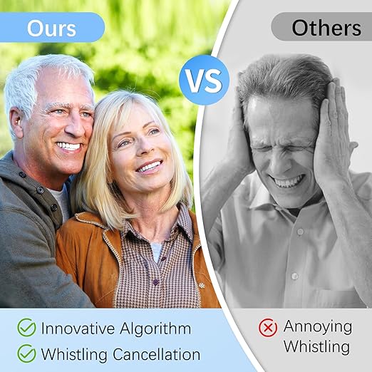 Hearing Aids for Seniors Rechargeable, Invisible Hearing Aids for Adults Women & Men, with Noise Cancelling - Clear Sound Quality, Comfort Design & Magnetic Charging Case (Beige)