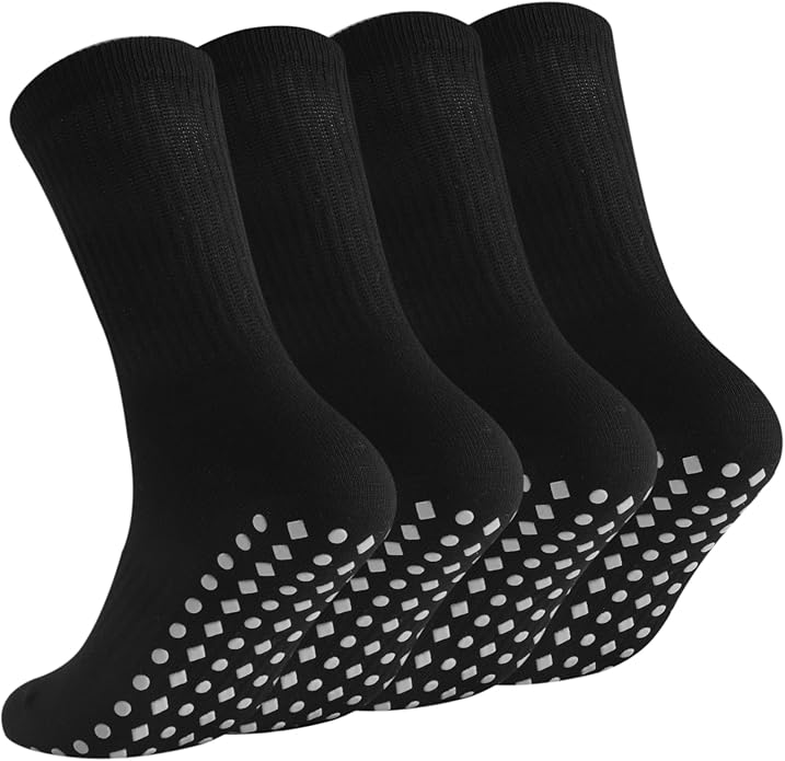 Non Slip Grip Socks for Men Women Crew Grippy Socks for Hospital Pilates Yoga,Gifts for Seniors Elderly