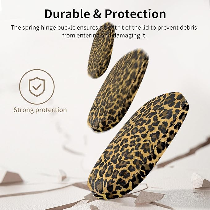 Glasses Case Hard Shell, Leather Protective Case for Sunglasses with Cleaning Cloth, Cute Eyeglass Cases for Women