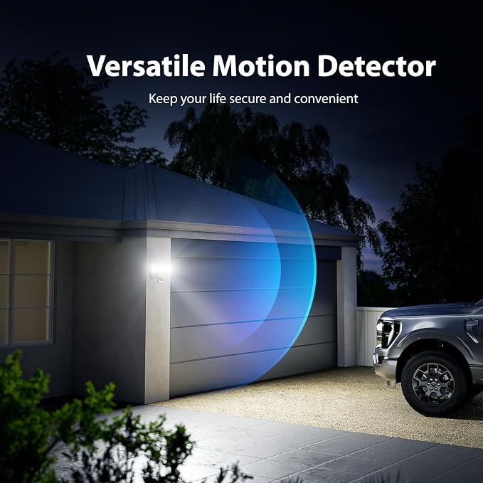 Onforu Motion Sensor Outdoor Lights, Hardwired Security Floodlights, Black | 7000LM 75W LED flood lights with movement detection, IP65 dusk to dawn outside lighting for Yard Garage, 3 Pack
