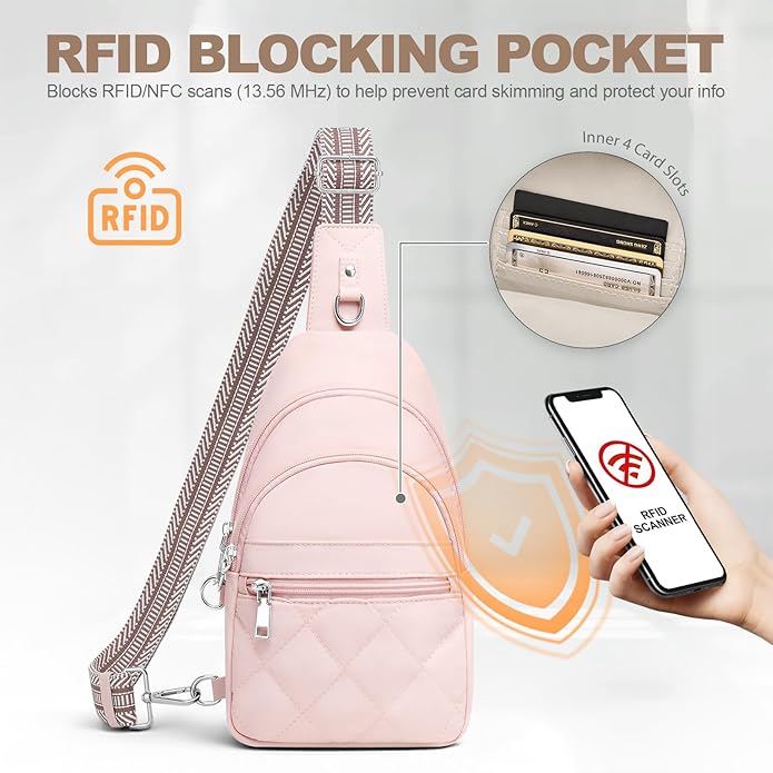 Sling Bag for Women, Anti-Theft RFID Crossbody Purse Travel