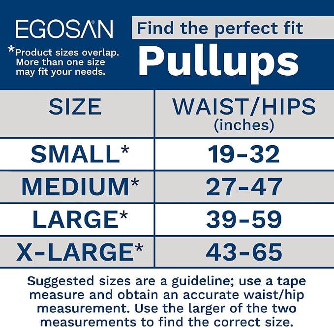 Egosan Maxi Incontinence Underwear Pull Ups Lightweight Breathable Disposable with Newly Designed Acquisition Layer, Stretchable Form-Fitting with Max Absorbency, Unisex (Large 84 Count)
