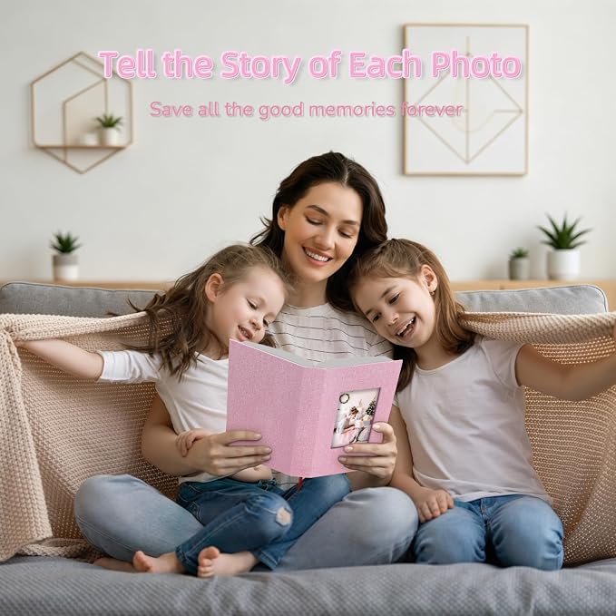 popotop Photo Album 4x6-300 Photos Linen Cover Photo Books with 300 Horizontal Pockets,Slip-in Picture Albums for Family Wedding Anniversary Baby Vacation Pictures