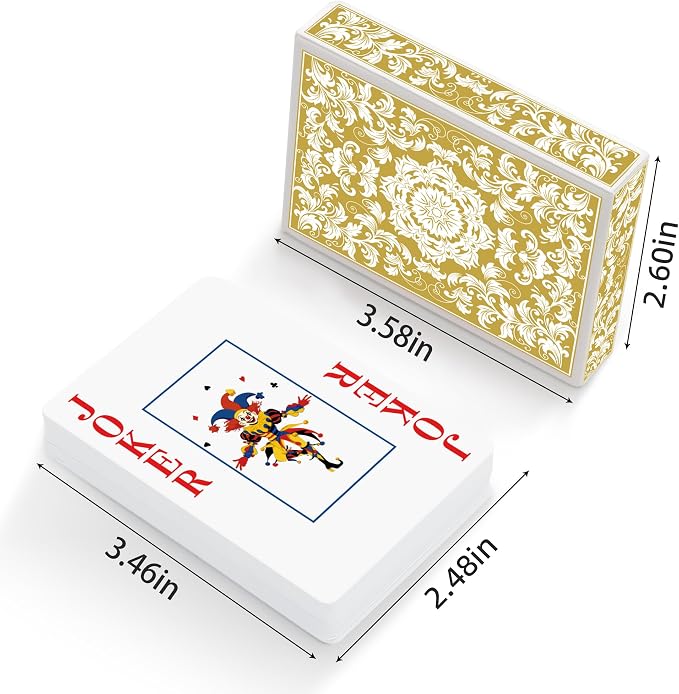 Playing Cards,Deck of Cards 2 Pack,Poker Cards Set,Jumbo Large Print Playing Cards for Adults Seniors,Card Games for Family Game Night Party Casino Magic (Gold)