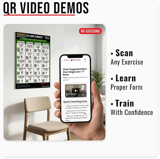 Senior Chair Strength Workout Charts | Senior Chair Strength Workout Charts with Video Support