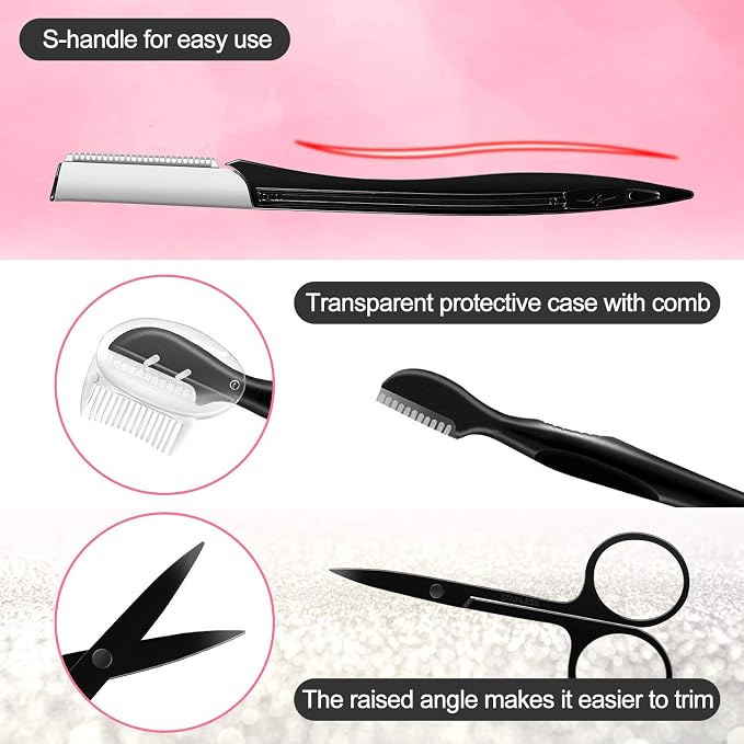 Eyebrow Kit, Multipurpose Exfoliating Dermaplaning Tool Face kits | ZTRHYOO Eyebrow Razor Eyebrow Tool Kit for Women Girl, Men for Eyebrow Grooming Set (9 in 1)
