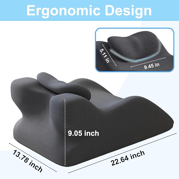 27 Degree Couples Pillow, Wedge Pillow for Acid Reflux Relief,Bed Wedge Pillow for Sleeping,Leg Elevation Pillows for After Surgery,Under Knee Pillow for Sleeping On Back