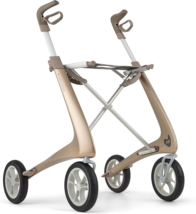 byACRE Carbon Ultralight Rollator Walker - 10.6 lbs Adult Walkers with 4 Wheels and Seat - Lightweight Seated Walkers with Wheels - Foldable Rolling Walker with Seat - Walker for Adults